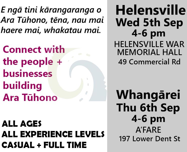 Employment events in Helensville & Whangārei – 5th & 6th Sep 2018, 4-6pm